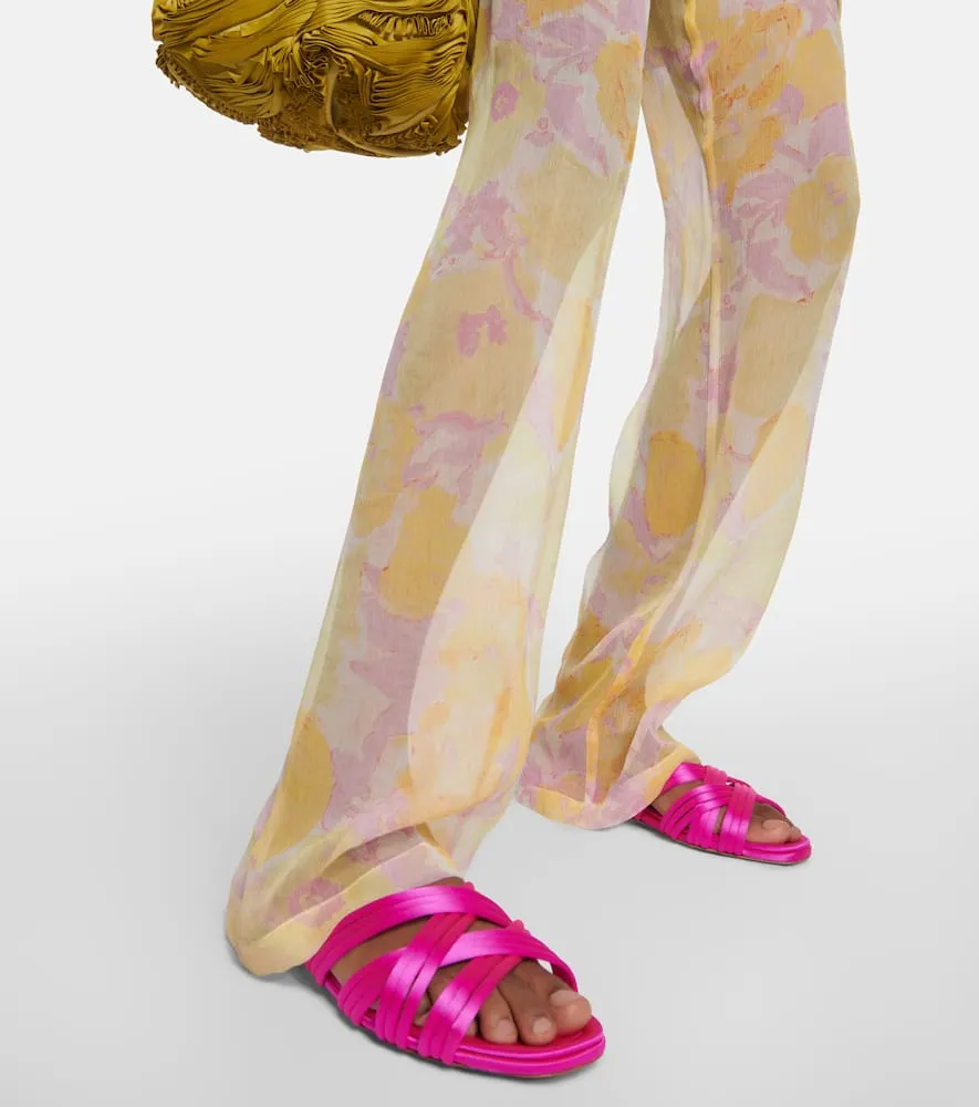 Aquazzura Oahu satin slides