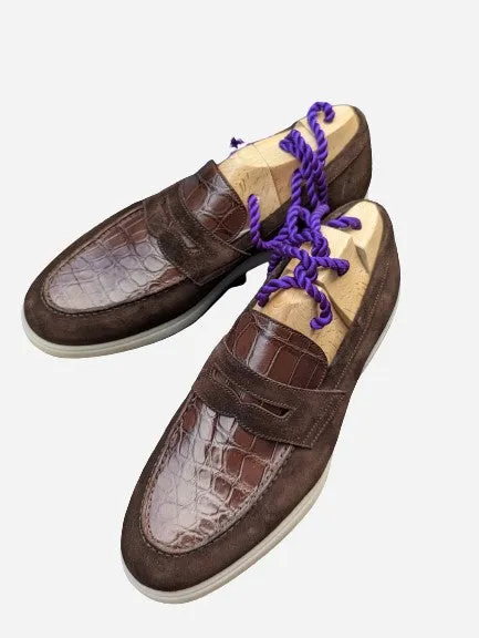 Ascot Sunseeker - Brown Crocodile & Brown Suede