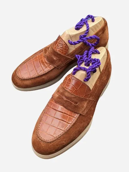 Ascot Sunseeker - Tan Crocodile & Tan Suede