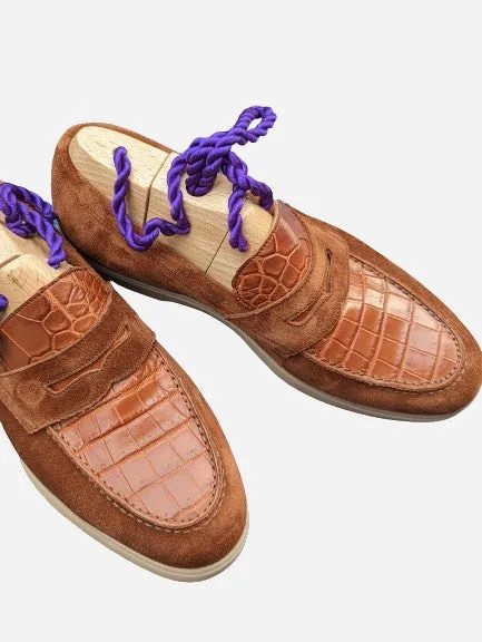 Ascot Sunseeker - Tan Crocodile & Tan Suede