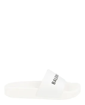Balenciaga Unisex-Child Logo Pool Slides