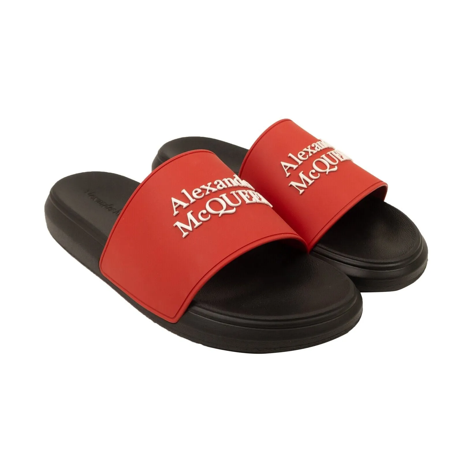 Black And Red Logo Pool Slides