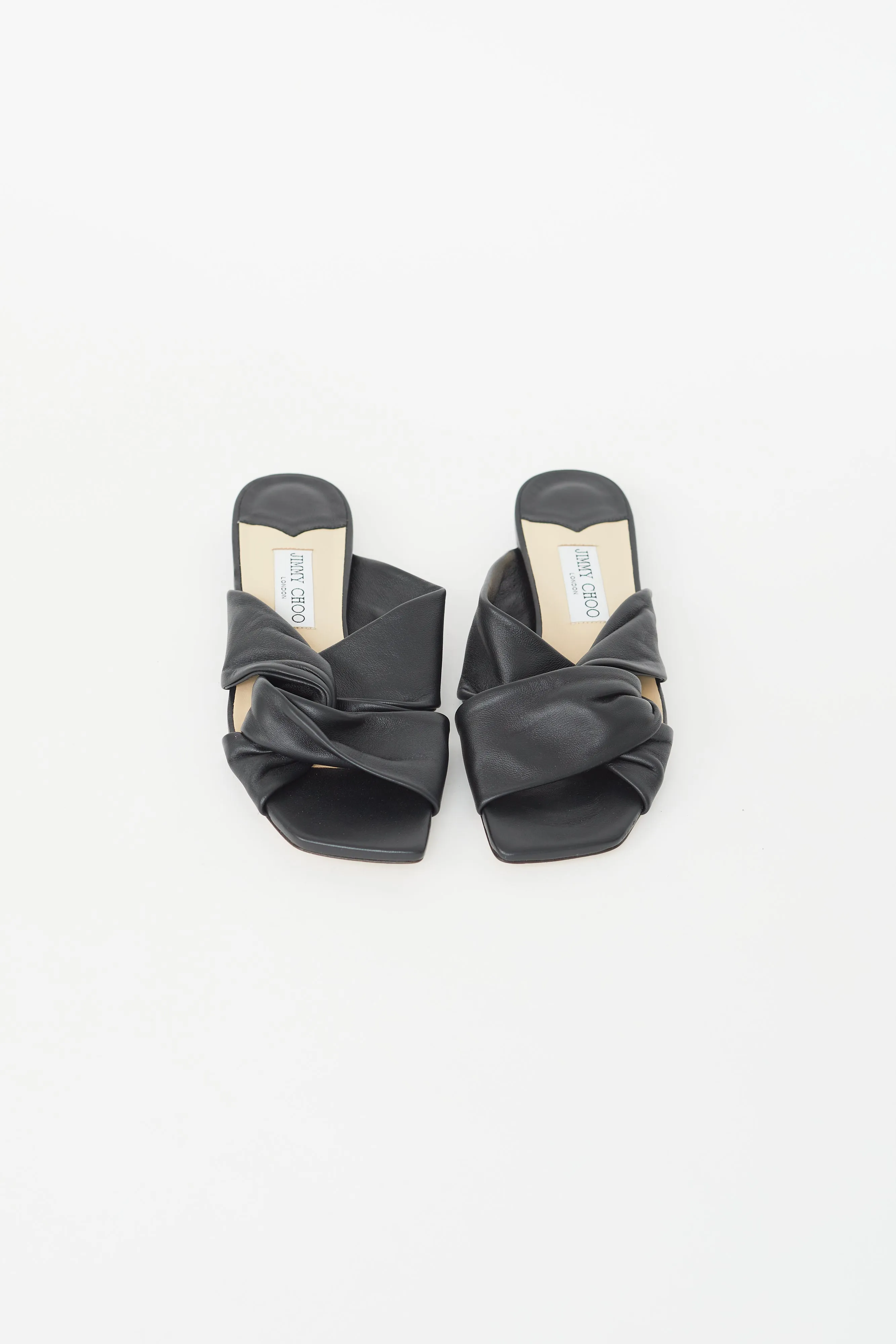 Black Leather Narisa Flat Sandal