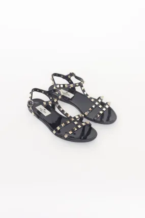 Black Rockstud Jelly Sandal