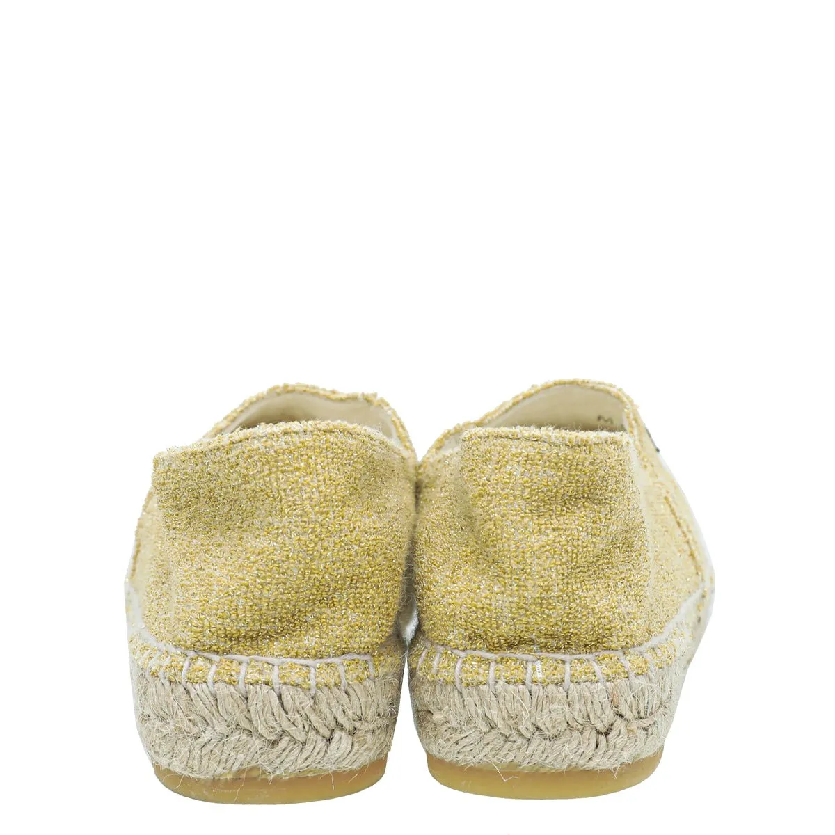 Chanel Bicolor CC Cap Toe Metallic Fabric Espadrille 39