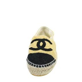 Chanel Bicolor CC Cap Toe Metallic Fabric Espadrille 39