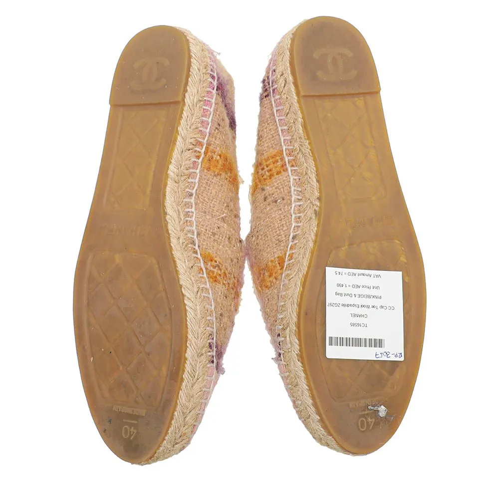 Chanel Bicolor CC Cap Toe Wool Espadrille 40