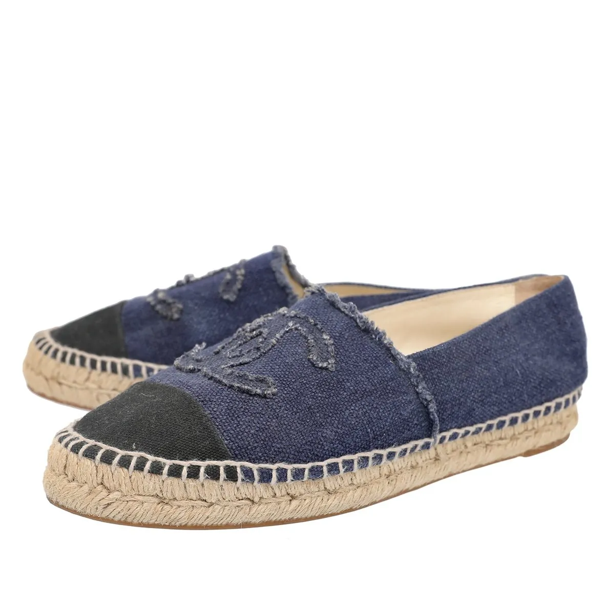 Chanel Bicolor CC Linen Espadrille 40