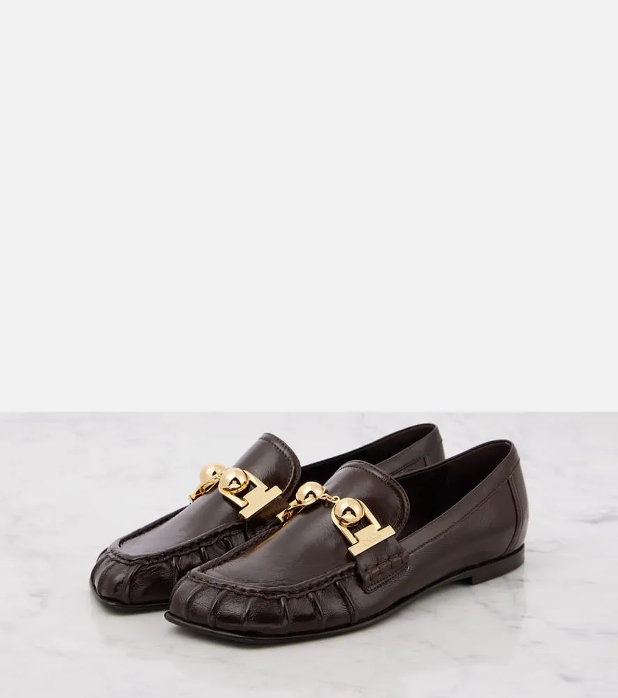 Chloe Miles embellished leather loafers