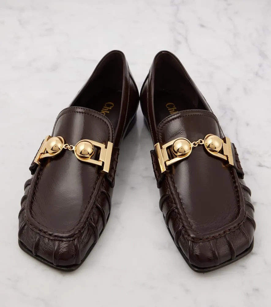 Chloe Miles embellished leather loafers