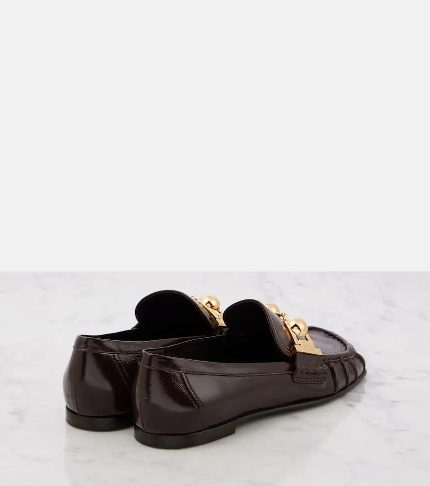 Chloe Miles embellished leather loafers