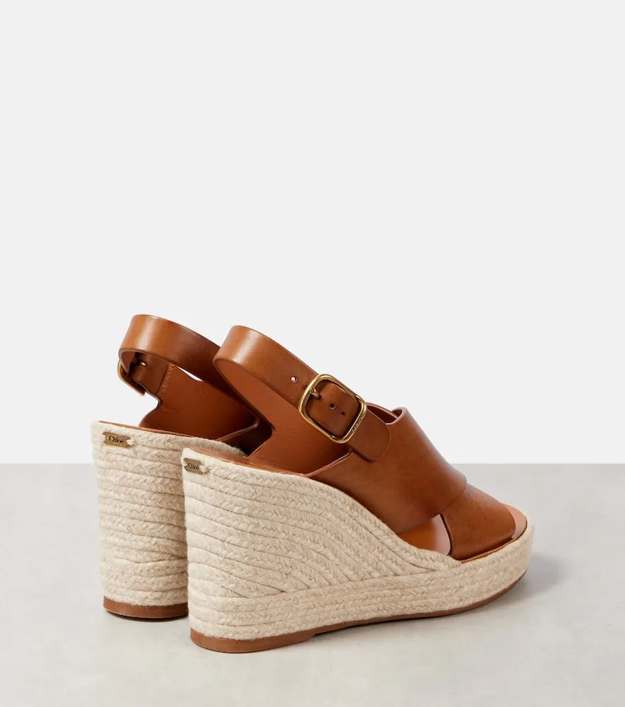 Chloe Pary leather espadrille wedges
