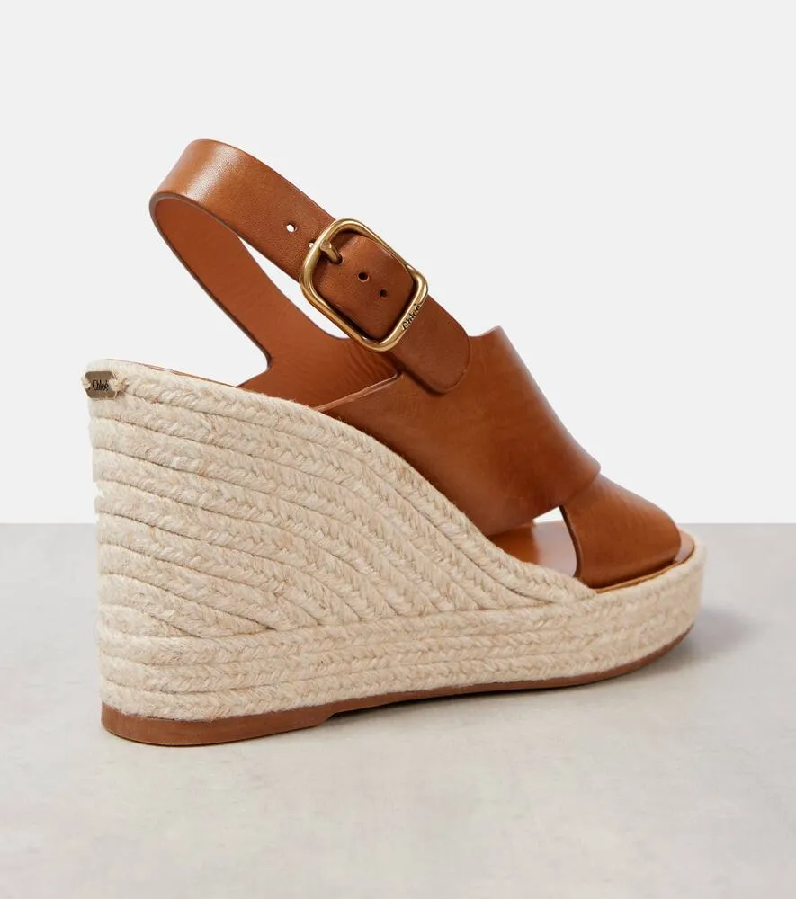 Chloe Pary leather espadrille wedges