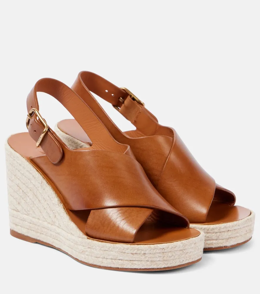 Chloe Pary leather espadrille wedges
