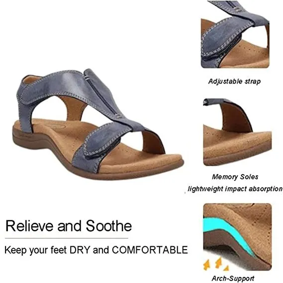 Cuzcare Retro Arch Support Flip-flops T-strap Women Flat Orthopedic Sandals