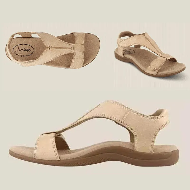 Cuzcare Retro Arch Support Flip-flops T-strap Women Flat Orthopedic Sandals