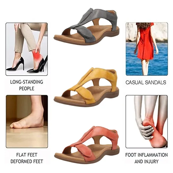 Cuzcare Retro Arch Support Flip-flops T-strap Women Flat Orthopedic Sandals