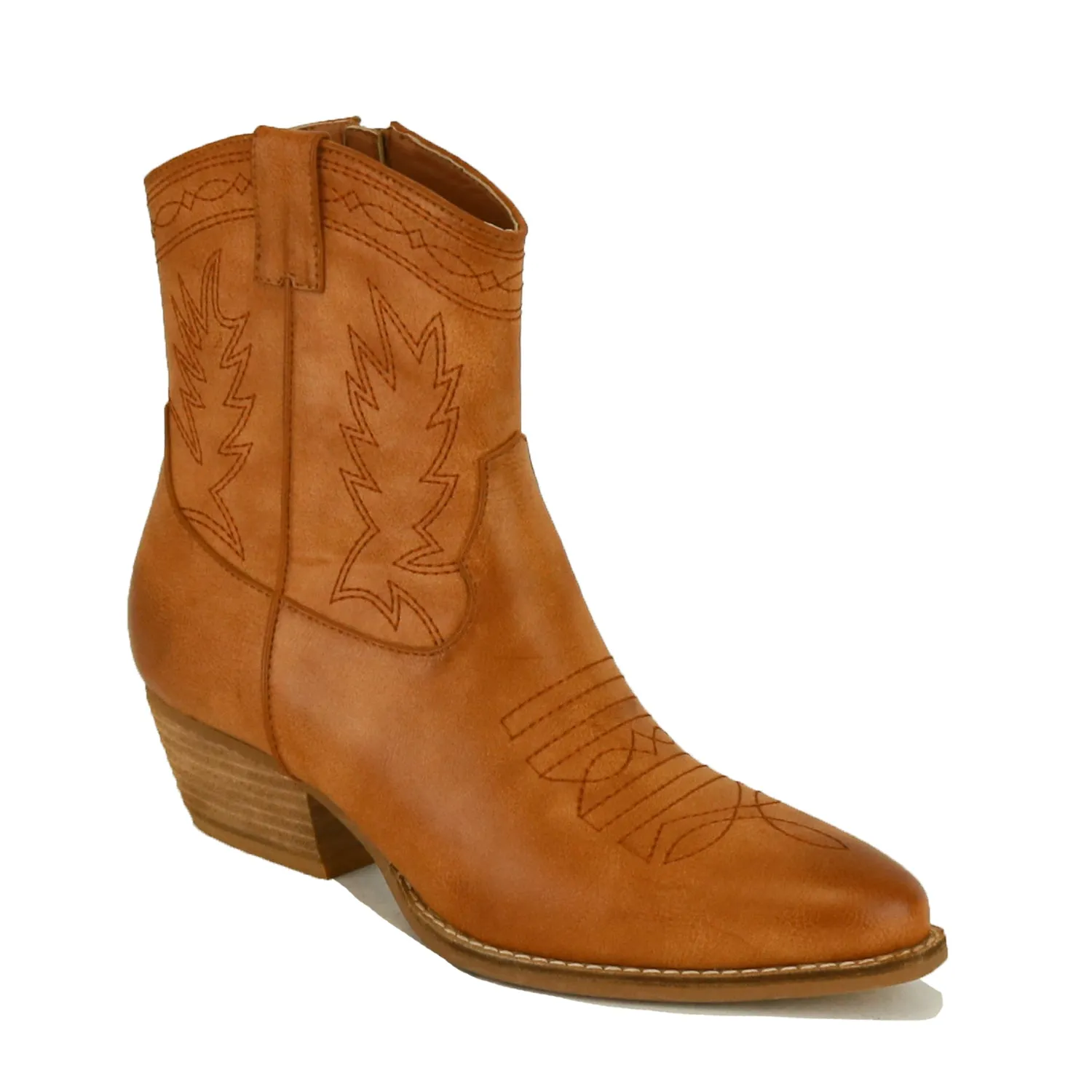 Dallas Embroidered Ankle Boots