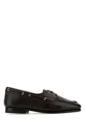 Dark brown leather Pathy loafers