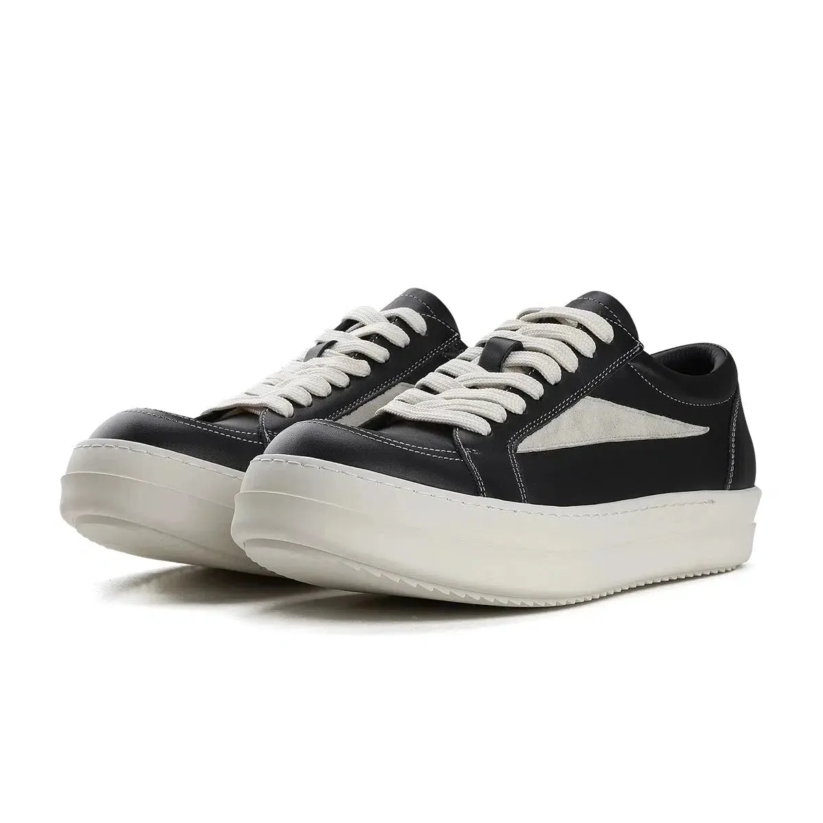 Inverted Curled Toe Leather Sneakers