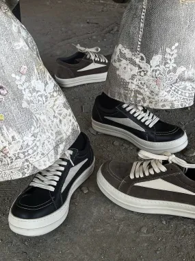 Inverted Curled Toe Leather Sneakers