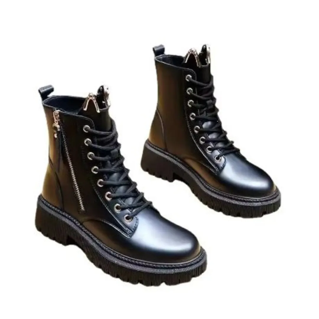 Ivyshape | Black Velvet Winter Boots