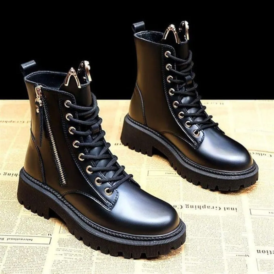 Ivyshape | Black Velvet Winter Boots