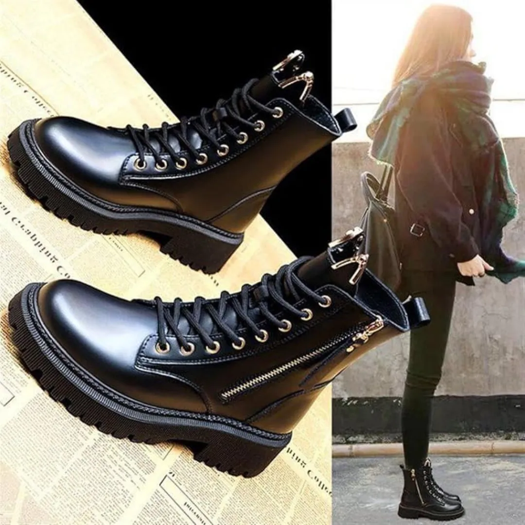 Ivyshape | Black Velvet Winter Boots
