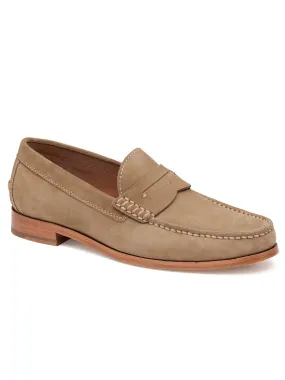 J & M Collection Baldwin Penny in Taupe English Suede