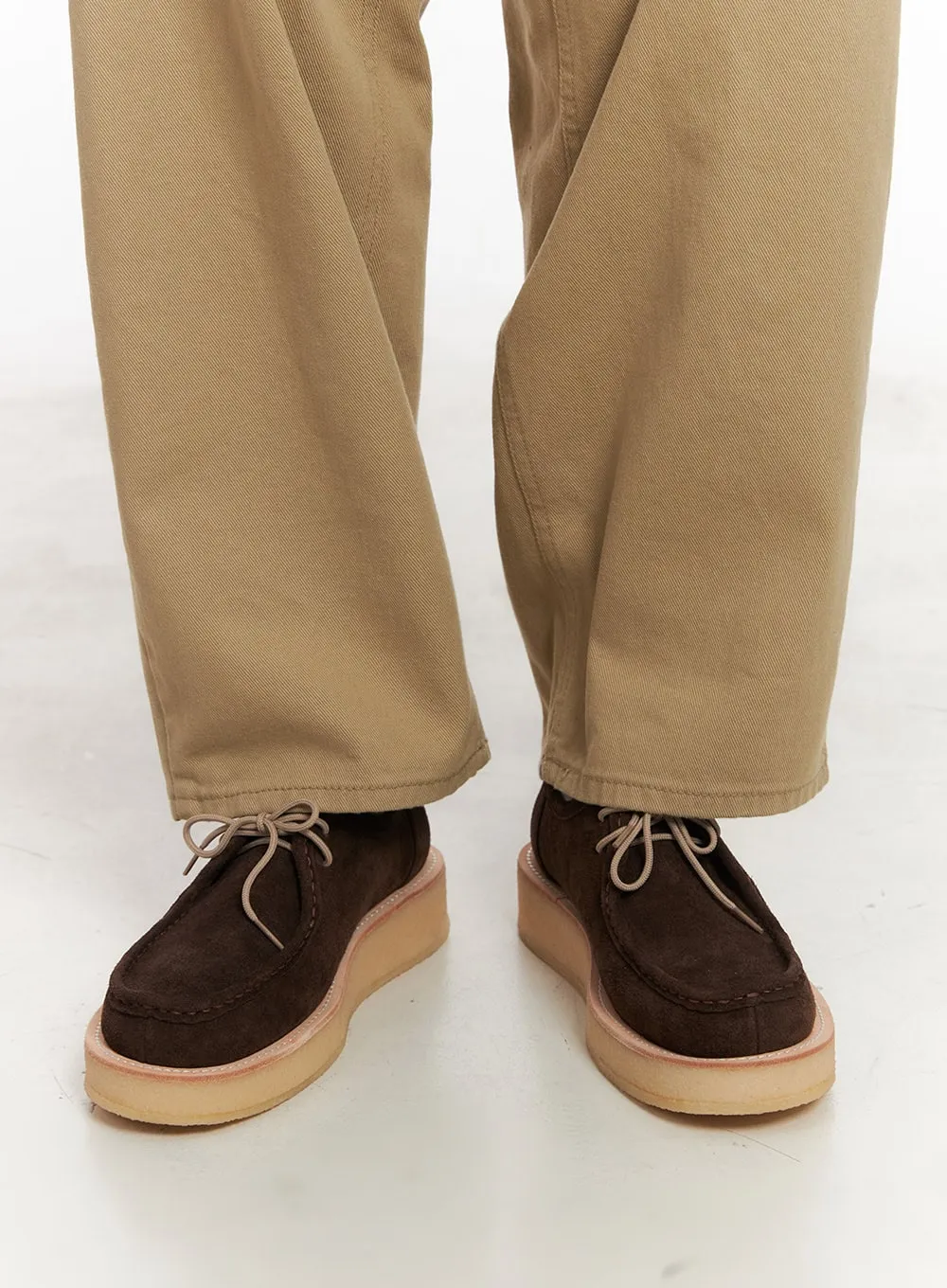 Men's Suede Lace-Up Loafers IM514