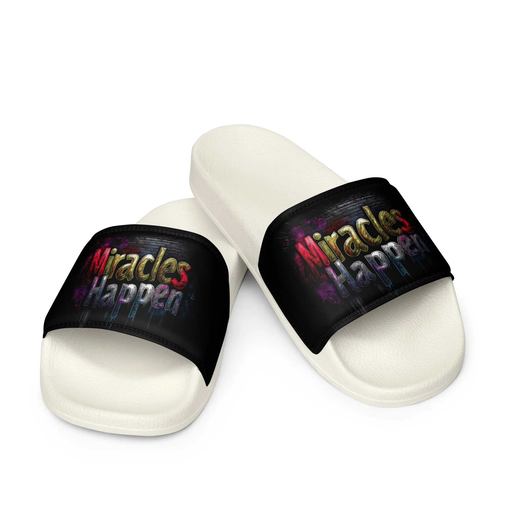 Miracles Happen: Vibrant Journeys Women's slides