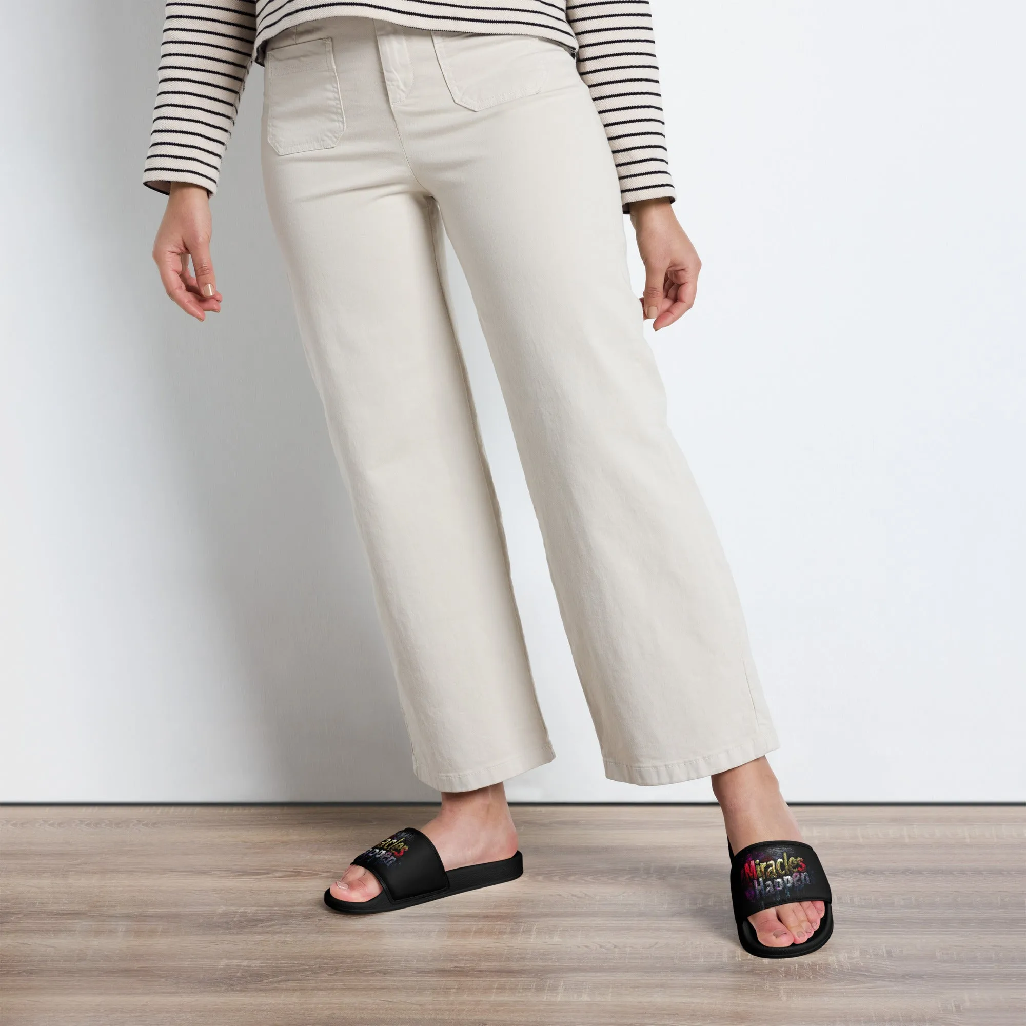 Miracles Happen: Vibrant Journeys Women's slides