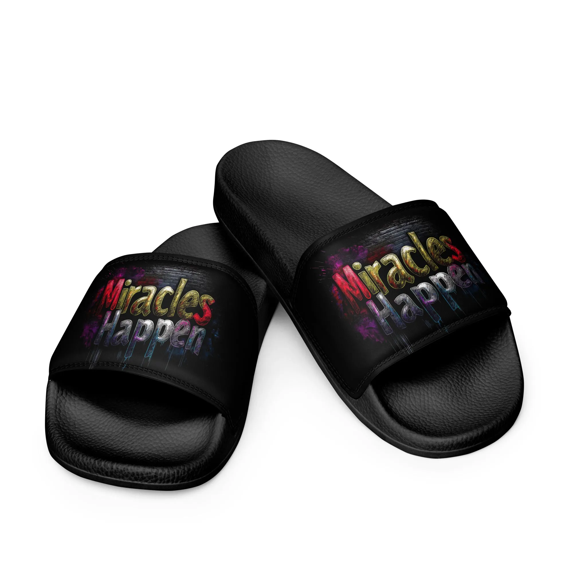 Miracles Happen: Vibrant Journeys Women's slides