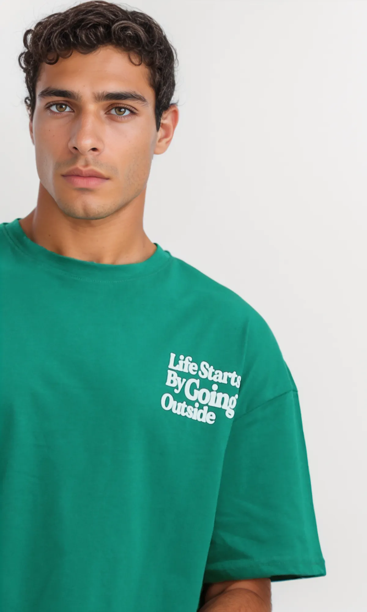 O192455 Trendy Print Green Slip On Cotton Tee